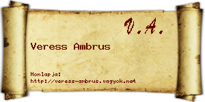 Veress Ambrus névjegykártya