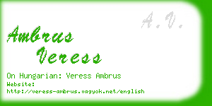 ambrus veress business card